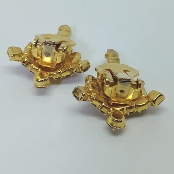 * vintage Warner Christmas Tree pin brooch AND clip on earrings SET - Picture 7 of 10